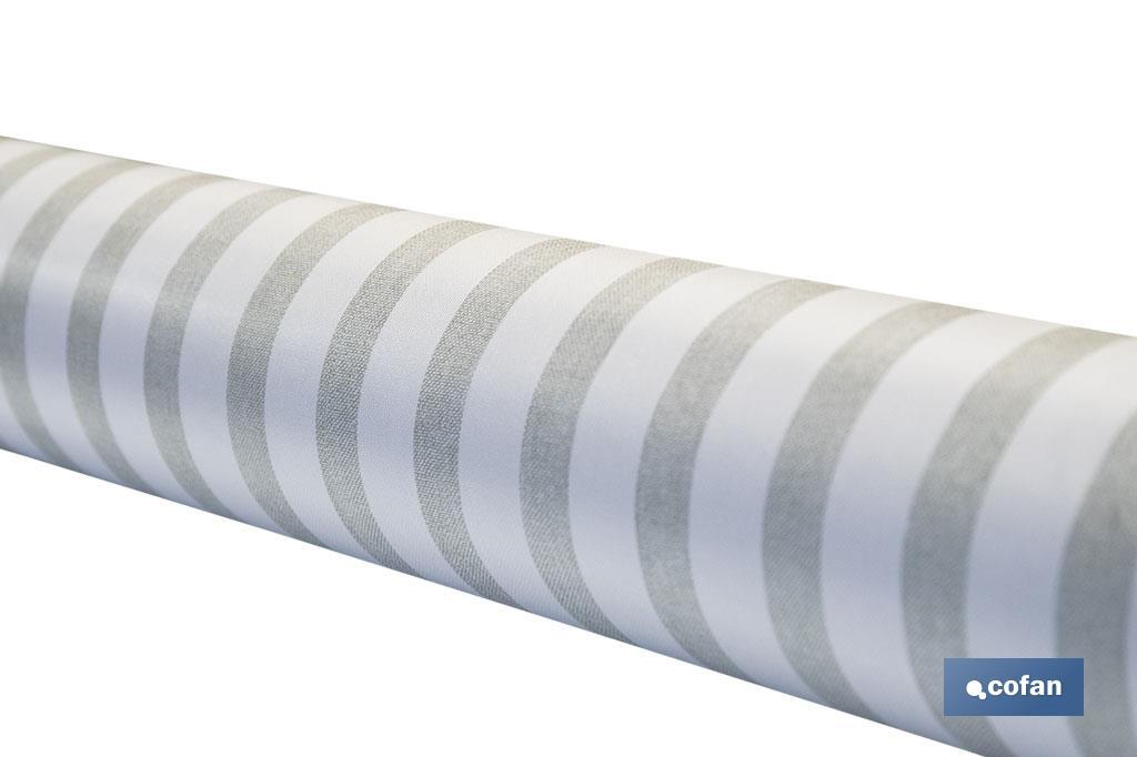 ROLLO DE MANTEL ANTIMANCHAS DE RAYAS BEIGE Y BLANCO 1,40 x 20 m (PACK: 1 UDS)