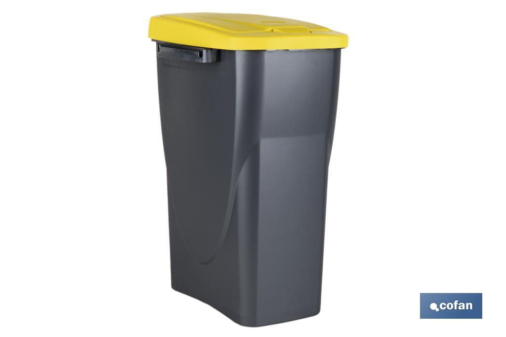 CUBO DE BASURA PARA RECICLAR 15 LITROS  COLOR AMARILLO 20 X 31 X 42 CM (PACK: 1 UDS)