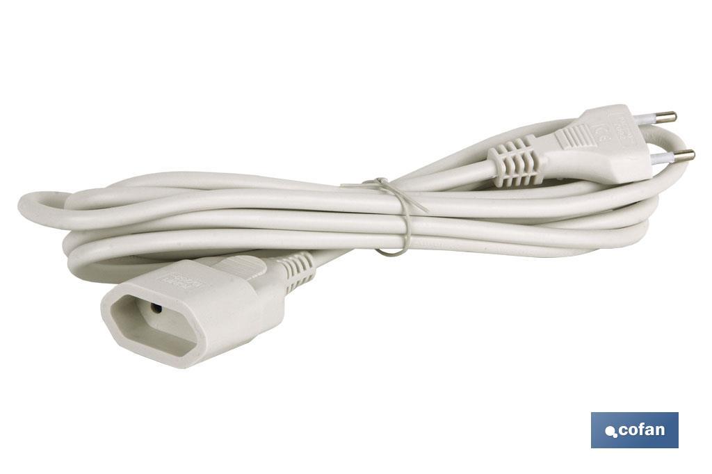 PROLONGADOR BIPOLAR 10A250V ESPIGAØ4 CABLE 3M BLANCO (PACK: 1 UDS)